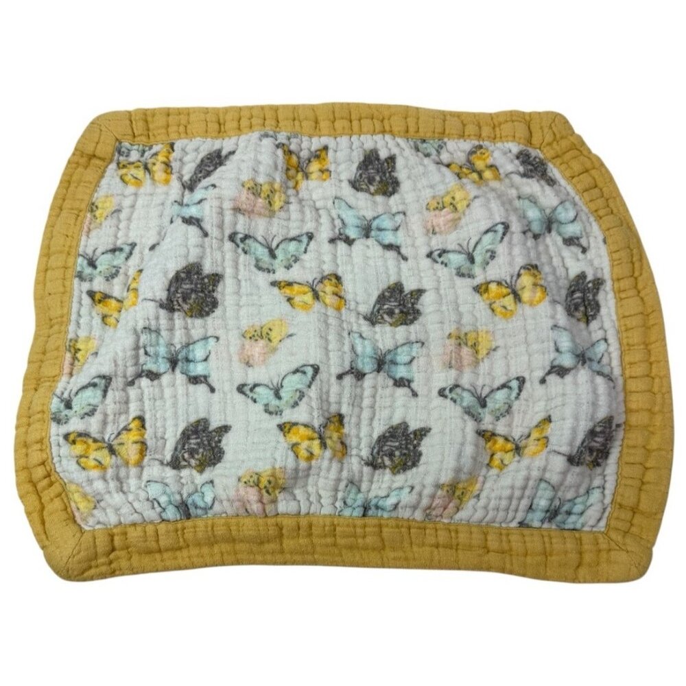 HTF Milkbarn Cotton Bamboo Butterflies Butterfly Lovey Security Blanket Muslin